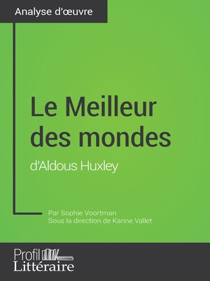 cover image of Le Meilleur des mondes d'Aldous Huxley (Analyse approfondie)